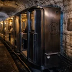 Cave Mercier à Épernay : train souterrain dans la craie