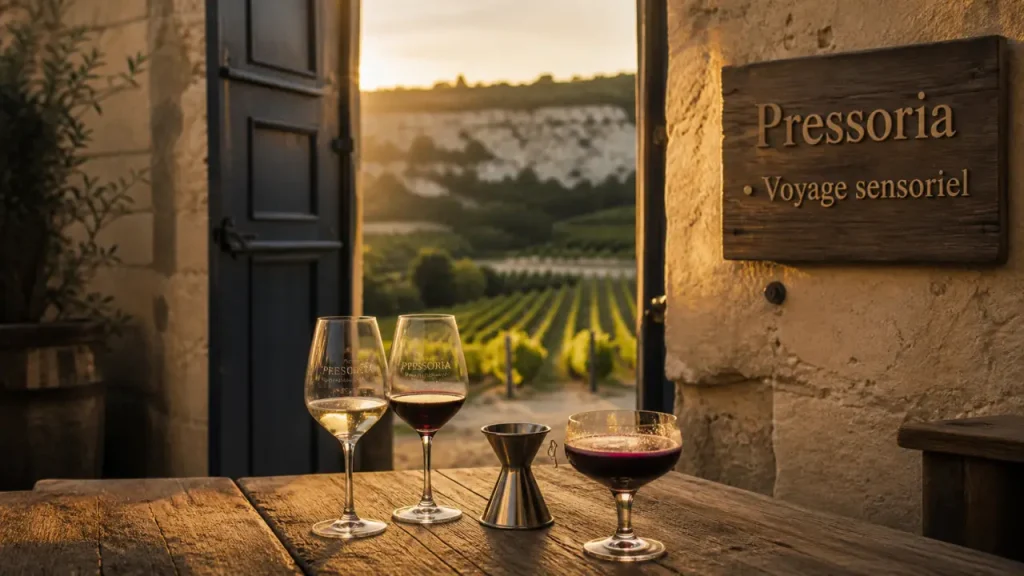 Pressoria voyage sensoriel au coeur du champagne : dégustation et pressoir à Aÿ-Champagne