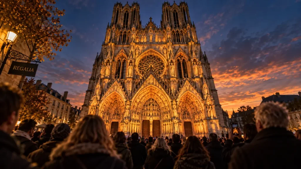 Cathédrale de Reims son et lumière : Regalia transforme la façade pendant le sacre