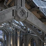 Charpente cathédrale de Reims : fermes en ciment armé, voûtes et plomb
