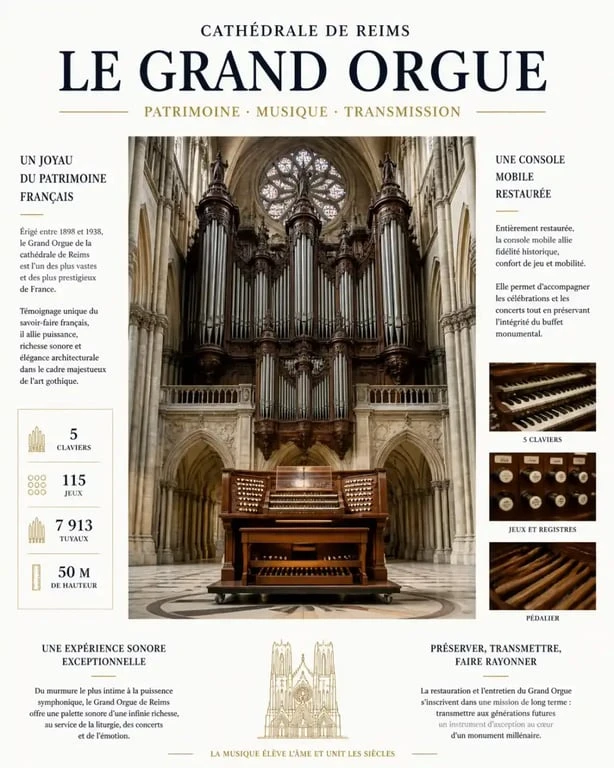 Grand orgue de la cathédrale de Reims après sa restauration