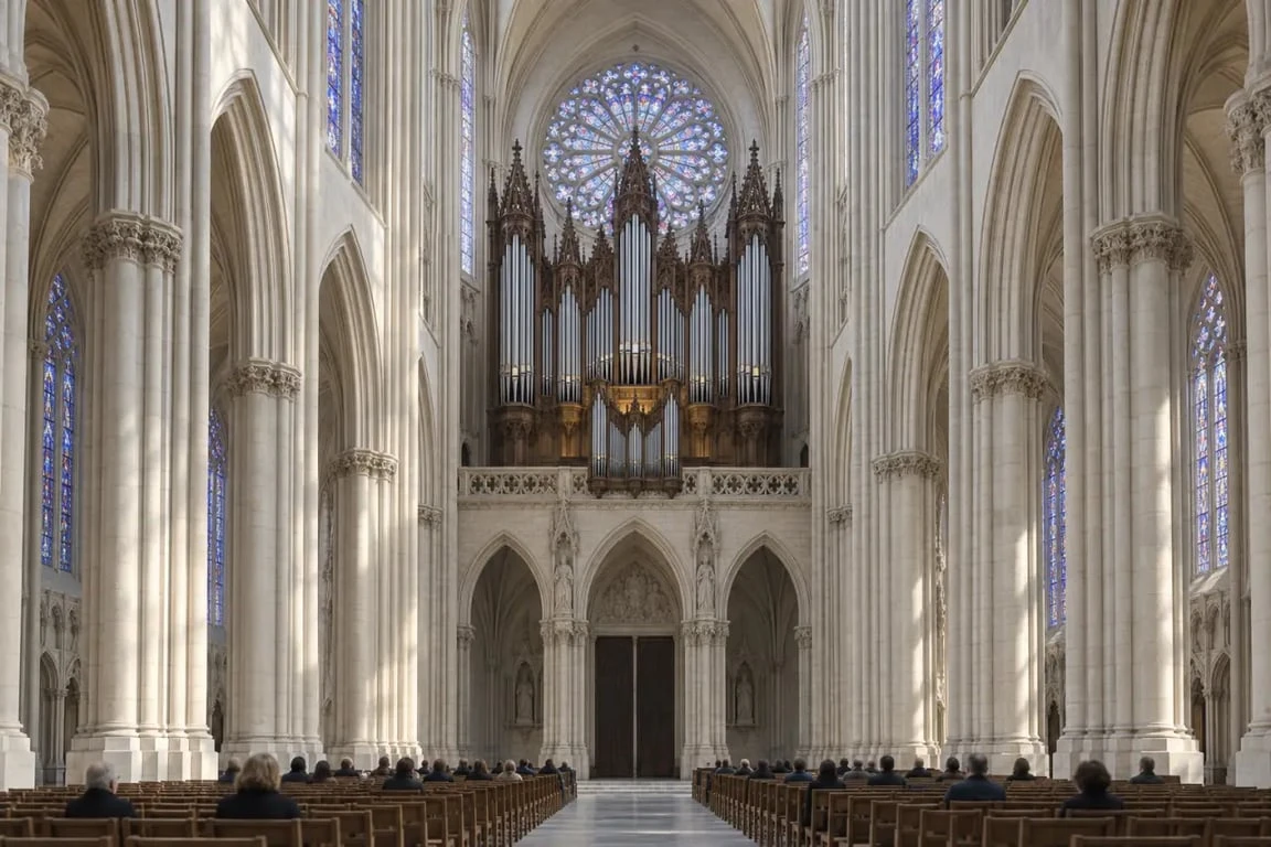 Concert d'orgue à la cathédrale de Reims dans la nef de Notre-Dame