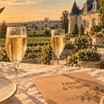 Hotel restaurant reims : terrasse vignoble champenois, vue sur vignes et champagne