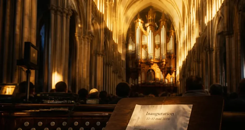 Inauguration orgue cathédrale de Reims : Grand Orgue restauré, vue nef