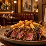 Restaurant l atelier reims : entrecôte à l Atelier, sauce brune et frites
