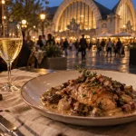 Restaurants boulingrin reims : table avec coq au vin près des Halles du Boulingrin