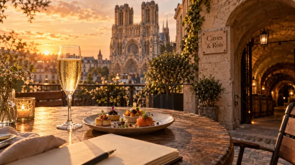 Séjour Reims : caves & rois sacrés, champagne devant Notre-Dame