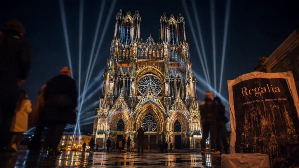 Spectacle cathédrale Reims Regalia à 22h45, mapping sur la cathédrale
