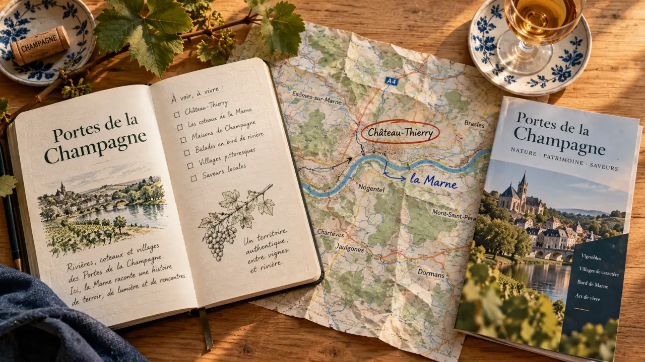 Maison du tourisme Les Portes de la Champagne, carnet et carte pour explorer le Sud de l’Aisne