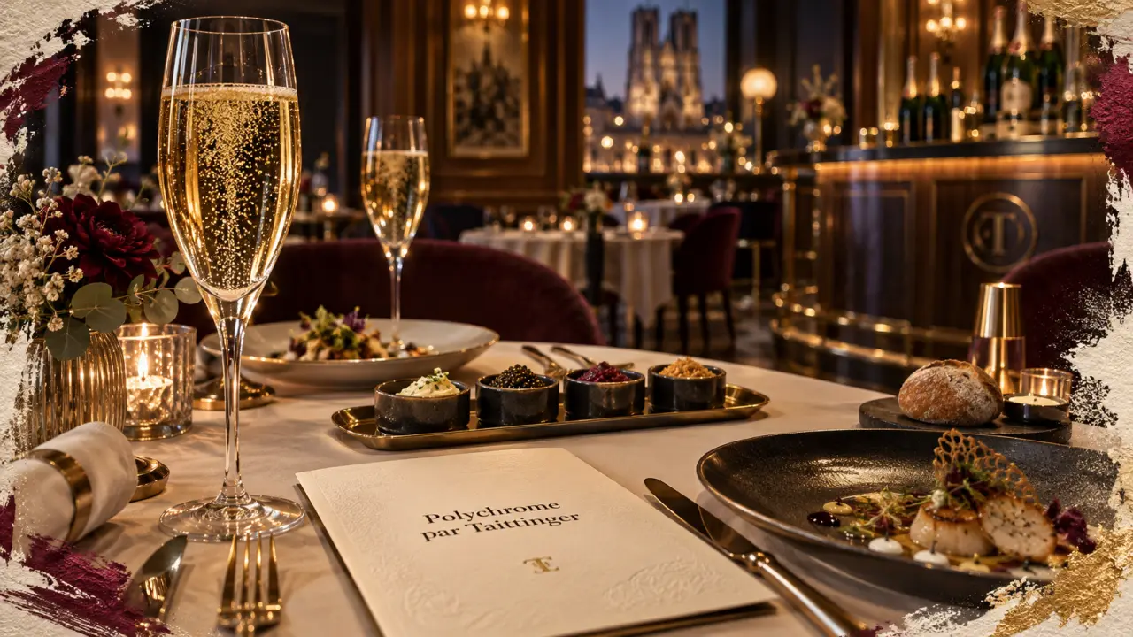 Polychrome restaurant taittinger à reims : table, bulles, accord culinaire
