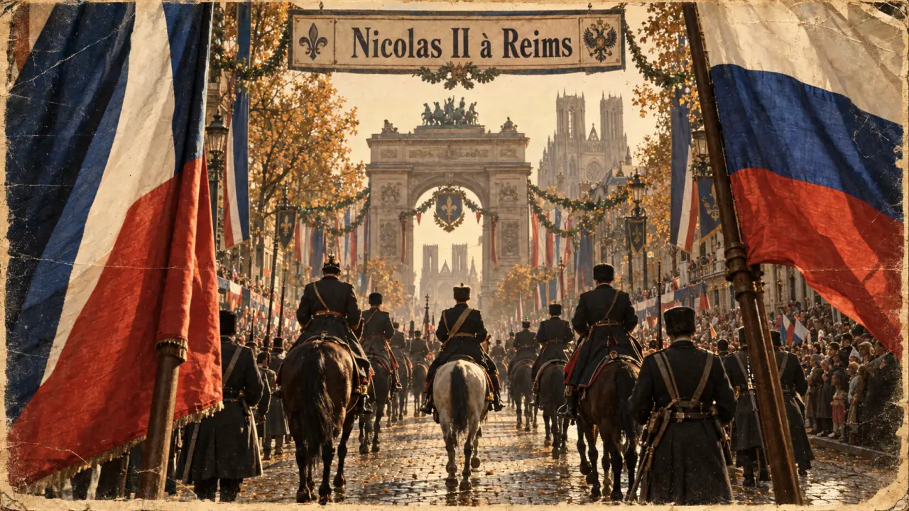 En 1901, le tsar Nicolas II reçu avec faste à Reims