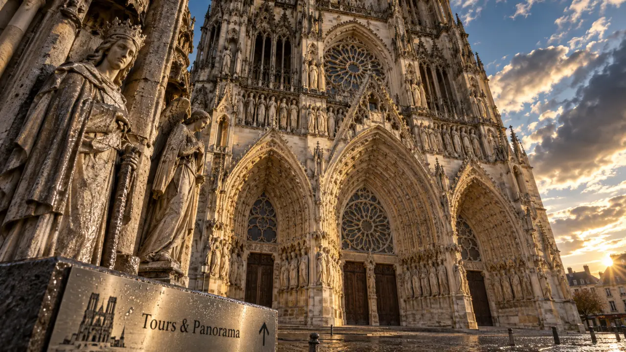 Visite cathédrale reims : façade et trois portails